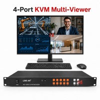 Répartiteur d'écran quadruple KVM 4 ports HDMI VGA CVBS 1080P60 pour la surveillance en salle de contrôle