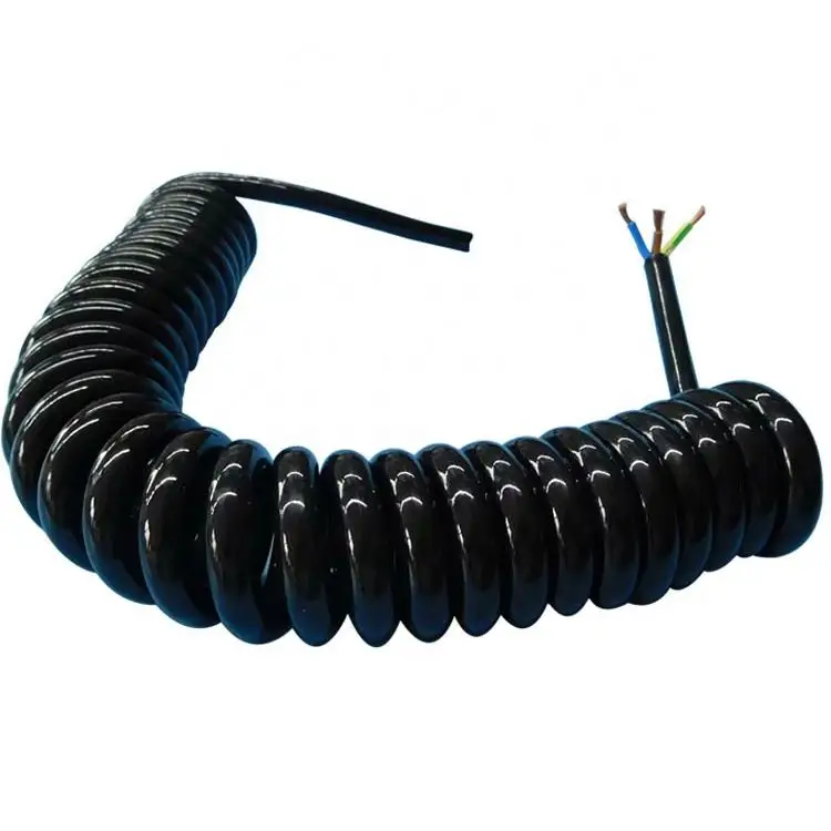 Спиральный обмотанный кабель высокого качества глянцевитая ПВХ PU ТПУ PUR покрытие 2, четыре ядра, 3 core 4 6 многоядерный Весна силовой кабель