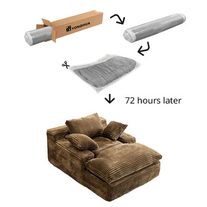 Ghế dài không khung, ghế sofa giường bọc vải nhung cỡ lớn, ghế sofa mây cho phòng khách phòng ngủ - Product Image 4