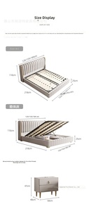 Cama <span class=keywords><strong>de</strong></span> <span class=keywords><strong>tela</strong></span> Dongxiong moderna y sencilla con estructura <span class=keywords><strong>de</strong></span> madera <span class=keywords><strong>de</strong></span> pino, almacenamiento, ecológica, tecnología italiana <span class=keywords><strong>de</strong></span> lujo ligero, tamaño King <span class=keywords><strong>de</strong></span> 1.8m - Product Image 6