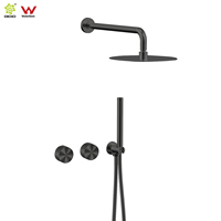 Ensemble de douche mural bidirectionnel certifié Watermark en acier inoxydable 304 avec motif soleil, mitigeur de douche encastré pour hôtel et villa