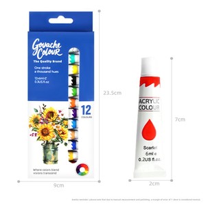 Pigment acrylique 6 ml, ensemble de peinture DIY 12 couleurs, qualité parfaite, peinture à l'eau, peinture colorée pour enfants - Product Image 5