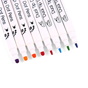 Set di Pennarelli a Doppia Punta con 12 <span class=keywords><strong>Colori</strong></span>, per Punti e Linee, Senza Applicazione di Colore, Set di Pennarelli Artistici - Product Image 5