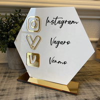 Support en acrylique pour les icônes des réseaux sociaux Facebook, Instagram, TikTok, logo de salon, plaque pour les médias sociaux pour les entreprises, vente chaude