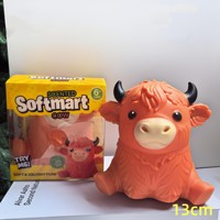 Balles anti-stress géantes en forme de vache des Highlands - Jouet à presser pour adultes, jouet squishy à remontée lente pour soulager le stress