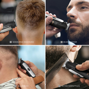 Cortadora de pelo eléctrica DSP, cuchillas de acero inoxidable, longitud ajustable, uso profesional en salón, para recortar la barba y el cabello de los hombres - Product Image 1