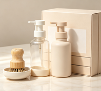 Flacon Distributeur de Savon Moussant Vide Personnalisable avec Logo, en Verre Transparent Mat, Pompe Moussante 500ml pour Lavage des Mains et Emballage Cosmétique