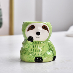 Maceta de cerámica con diseño de <span class=keywords><strong>Koala</strong></span> para decoración del hogar, maceta suculenta con ranuras para flores, adornos de escritorio, bonsái, maceta para decoración de jardín - Product Image 4