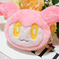 Porte-monnaie en peluche portable personnalisé avec poche zippée unique, design brodé personnalisé à suspendre, pour ranger pièces de monnaie et clés