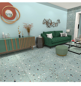 Gạch lát nền ngoài trời men sứ Terrazzo 60x60cm, bề mặt mờ, chống trơn trượt
