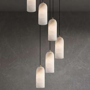 寝室ベッドサイドバークラシックダイニングルームモダンLed白大理石シャンデリアペンダントライト器具 - Product Image 5