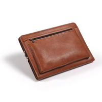 Étui en cuir pour iPad avec fermeture éclair, porte-notes