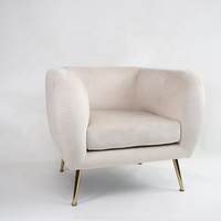 Fauteuil d'appoint en velours multicolore, fauteuil de loisirs en forme de baril avec pieds en métal doré pour salon et chambre, certifié BSCI OEM/ODM