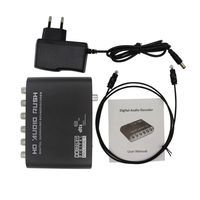 Decodificador de audio de 5,1 canales con soporte multientrada Convertidor coaxial/óptico a RCA para sonido mejorado de TV, PS5, Xbox, DVD