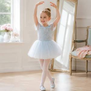 Robe de danse d'été à manches courtes pour filles, tenue de princesse pour enfants, costume de spectacle pour la Journée des enfants - Product Image 1