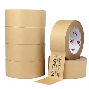 Nature Rubber Glue Strong Self Adhesive Carton Packing Brown Reinforced Kraft Paper Tape