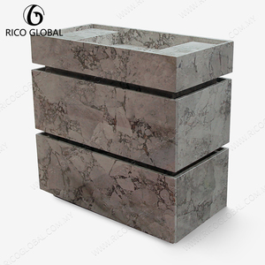 Mueble de Baño de Mármol Personalizado, Moderno, Independiente, con Cajón, para Proyectos de Hoteles y Villas - Product Image 2