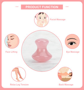 Outil de massage facial et corporel en cristal naturel de quartz rose personnalisé de haute qualité en forme de champignon - Product Image 3