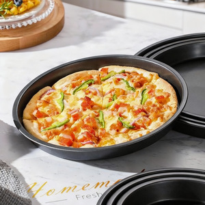 Ensemble de moules <span class=keywords><strong>à</strong></span> <span class=keywords><strong>pizza</strong></span> en acier au carbone épaissi antiadhésif CT09, plaque de cuisson ronde et <span class=keywords><strong>moule</strong></span> <span class=keywords><strong>à</strong></span> gâteau pour four, outils de pâtisserie professionnels - Product Image 5