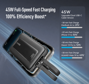 Anker Zolo A110M 20000mAh 45W PD พาวเวอร์<span class=keywords><strong>แบ</strong></span>งค์ สาย USB-C คู่ในตัว 4 ช่องจ่ายไฟ พร้อมหน้าจอแสดงผลดิจิตอล <span class=keywords><strong>แบ</strong></span><span class=keywords><strong>ต</strong></span>เตอรี่สำรอง<span class=keywords><strong>แบ</strong></span>บพกพา - Product Image 5