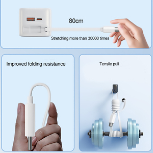<span class=keywords><strong>65</strong></span> <span class=keywords><strong>W</strong></span> AI affichage dynamique câble USB-C rétractable adaptateurs de prise multi-pays <span class=keywords><strong>adaptateur</strong></span> mural pour téléphones portables - Product Image 5