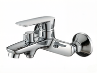 Robinet de douche pour baignoire durable avec un design minimaliste moderne, en alliage de zinc, à noyau en céramique, résistant à la corrosion et à économie d'eau