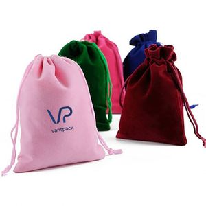 Sac cadeau en velours avec cordon de serrage 15x20cm, pochettes de haute qualité, couleurs assorties, sac pour boucles d'oreilles et colliers, accepte le logo, pour femmes - Product Image 1