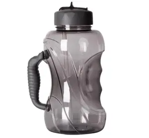 Garrafa de água esportiva 1500ml, garrafa plástica de grande volume com canudo para uso externo