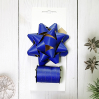 Nœuds en papier personnalisés écologiques pour décorations de Noël, de fêtes et de cadeaux, motifs floraux et étoiles, couleurs or, argent, rouge, vert, bleu