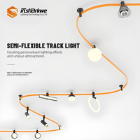 Lampe d'hôtel moderne flexible DC48V Rail Surface décoration lustre LED Cob système d'éclairage sur rail magnétique pour la maison boutique aluminium