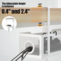 Organisateur de câbles de bureau moderne en métal avec pince pour salon - Rangement multifonctionnel pour fils et cordons