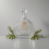 Bouteille en verre gaufré de luxe 730 ml XO Super-flint vide pour Brandy, Cognac, Spiritueux, Liqueur, Whisky – Vente en gros, Usine, OEM