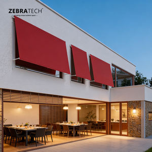 Toldo de Aluminio con Brazo Pivotante y Persiana Enrollable, Retráctil Manual, para Terraza, Patio, Exterior, Impermeable, para <span class=keywords><strong>Hogar</strong></span>, Comercio y Fábrica - Product Image 1