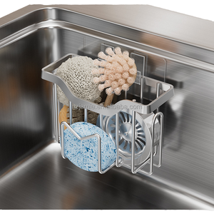 Égouttoir à éponges en métal moderne, antirouille et durable, à un seul niveau, 15x8x9,5 cm, avec conception multifonctionnelle pour rangement en armoire - Product Image 1