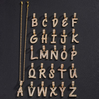 TZM6 Zircon Or New Rock Zircon Alphabet Anglais Pendentif Collier Bijoux De Mode En Laiton Zlaty Anglicka abeceda nahrdelnik Mosaz