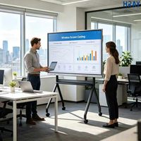 Pantalla Interactiva Inteligente HRAY de 55 Pulgadas 4K para Conferencias, Capacitación en Oficina, Reuniones en Línea, Compatible con Transmisión Inalámbrica de Pantalla, OEM, ODM