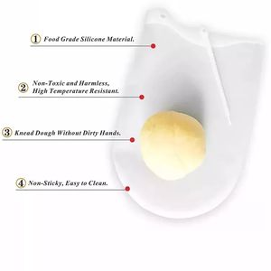 Bolsa de Silicona Redonda Desechable, Ecológica y No Tóxica de la Marca Premium <span class=keywords><strong>TKT</strong></span> para Amasar Masa de Pan, Pastelería y Pizza - Product Image 6