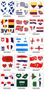 Pegatinas Impermeables con Diseño <span class=keywords><strong>de</strong></span> Banderas del Mundo, Tatuajes Temporales Ecológicos, Servicio <span class=keywords><strong>de</strong></span> Logotipo Personalizado - Product Image 2