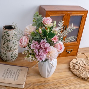 CallaFloral Ramo de Rosas Artificiales de Tela Plástica Tejida para Decoración de Bodas y Hogar CF01490A - Product Image 1
