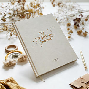 สมุดโน้ตไดอารี่แบบเกลียวทำจากผ้าลินินสำหรับวางแผนพิมพ์ลายสมุดปกแข็งบันทึกการตั้งครรภ์ของฉันเป็นของขวัญสำหรับผู้หญิง - Product Image 4