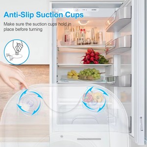 <span class=keywords><strong>Plateau</strong></span> tournant Lazy Susan pour réfrigérateur - Organisateur de réfrigérateur rotatif à 360°, <span class=keywords><strong>plateau</strong></span> de rangement flexible pour armoire de réfrigérateur et garde-manger - Product Image 5