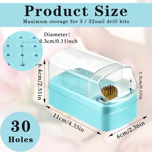 Soporte para Brocas de Uñas 2 en 1, Organizador de Brocas de Uñas a Prueba de Polvo con 30 Orificios, Estuche con Cepillo de Limpieza para Brocas de Uñas - Product Image 5