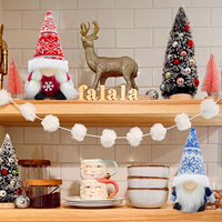 Décoration de Noël de 8,3 pouces, Tomte suédois nordique rouge et bleu, flocon de neige tricoté, poupée Navidad Noel, cadeaux, petits gnomes de Noël en peluche