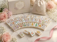 Offre Spéciale – Mahjong de Luxe en Acrylique Blanc Nacré, Portable et Moderne, pour Table de Jeu, Fêtes Familiales en Intérieur, Cadeau, Style Américain