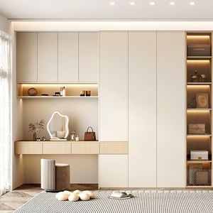 Armoires de chambre à coucher de style simplicité moderne, de haute qualité, élégantes, couleur crème, pour chambre principale - Product Image 1