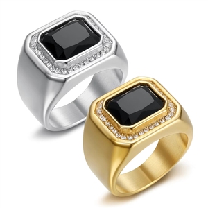 Anello da Uomo in Acciaio Inossidabile con Gemma Colorata Tridimensionale Personalizzato alla Moda Vendita all'Ingrosso - Product Image 3