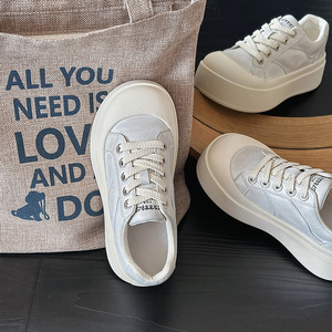 Thick-soled versatile lace-up oversized casual shoes, 2026 new Korean version, colored leather sports shoes - Product Image 4