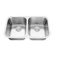 Elite sus304 Surface brossée Style américain Standard 3018 Évier de cuisine à une cuve sous plan