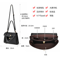 Tas Tote OEM Square Shoulder Kapasitas Besar Tas Tangan Wanita Bahan Polyester Model B Gaya Santai Tas Selempang Ketiak