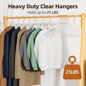 Cintres en acrylique, lot de 30, 15 pouces, cintres transparents de qualité supérieure avec crochets dorés, antidérapants, pour robes de taille standard - Product Image 4
